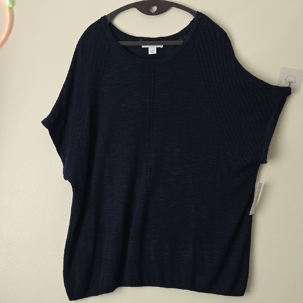 Liz Claiborne Dark Blue Knit Blouse